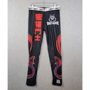 Tatami Honey Badger Black Graphic Print Spats Leggings Men's XXL Stretch